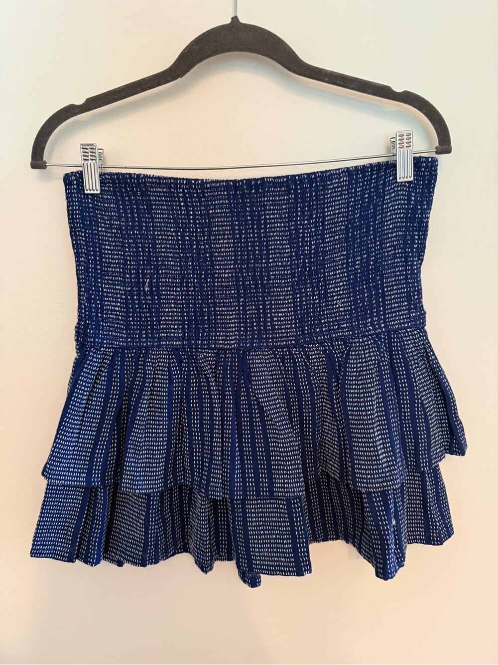H&M NWT Smocked Navy Tiered Mini Skirt